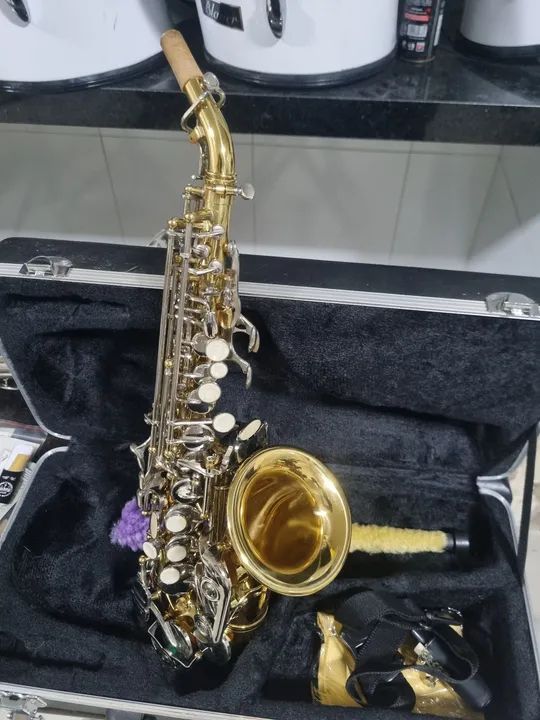 Sax Soprano Curvo Sib Novo - Foto 3