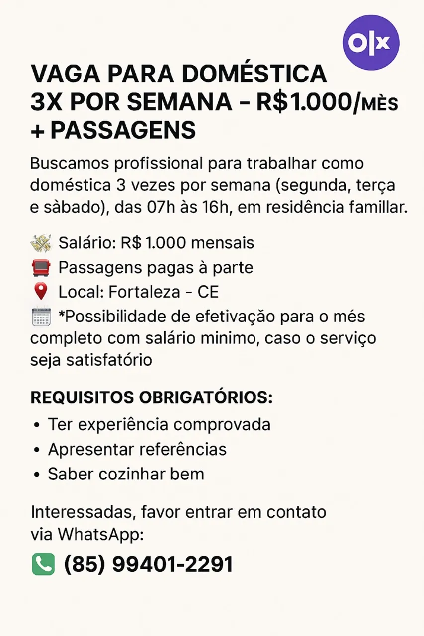 Doméstica ler anúncio 