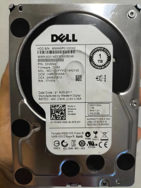 Hd 1tb Dell 7.2k Sas 6g 00V8G9
