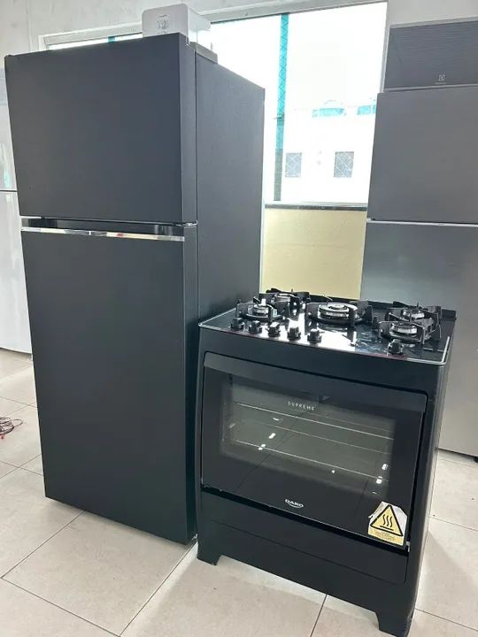 Kit: Geladeira LG 395L (110v) + Fogão 5 bocas Dako mesa de vidro - Foto 6