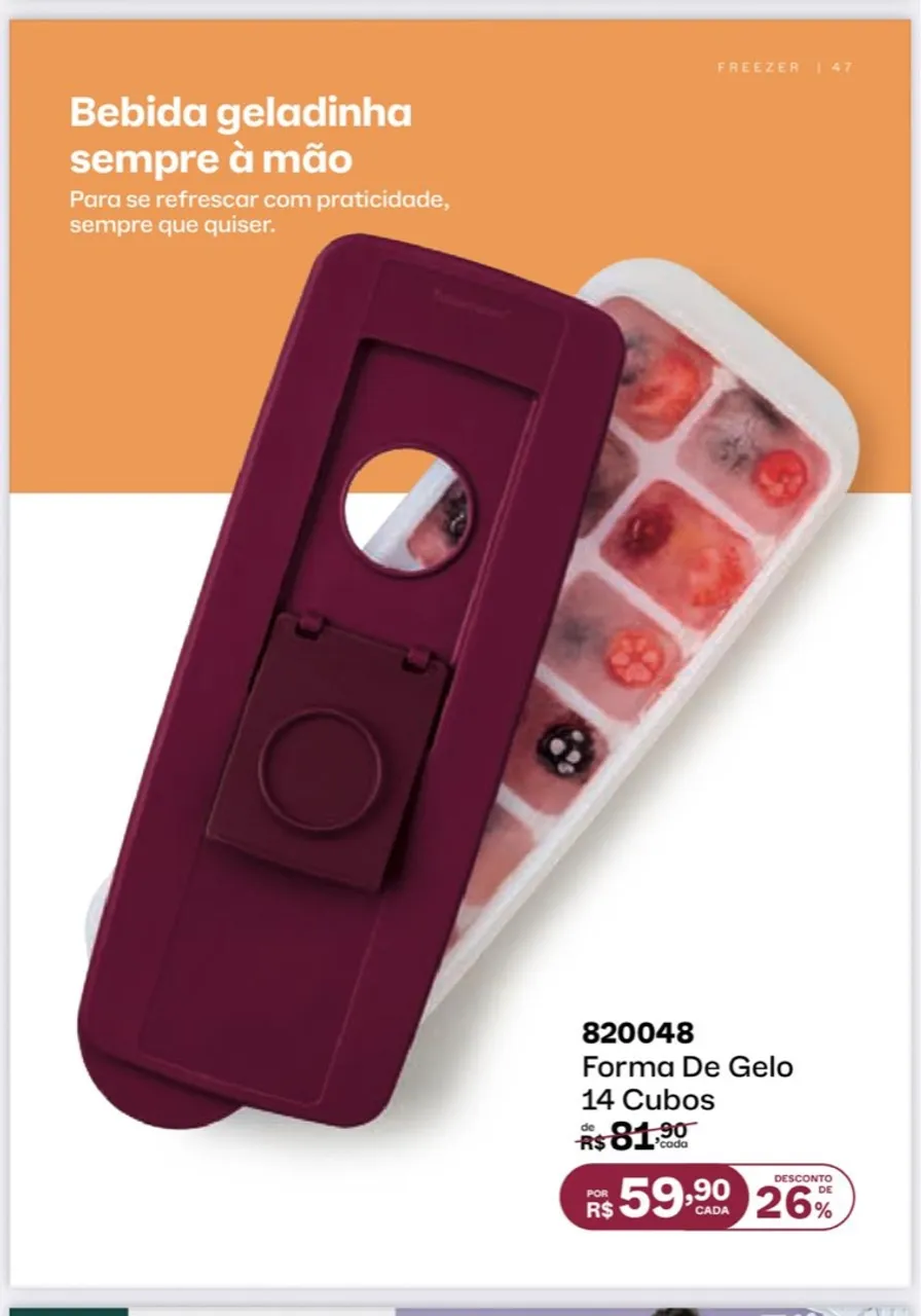 Forma de gelo tupperware
