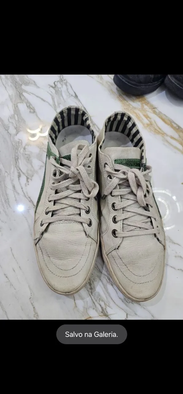 Tênis couro John John Casual Bege