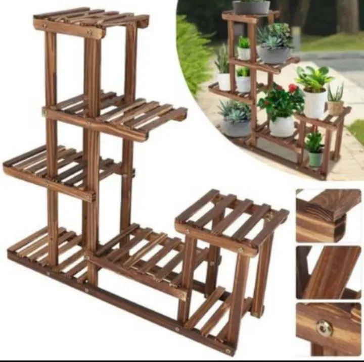 Estante de Madeira para Plantas - 5 Andares