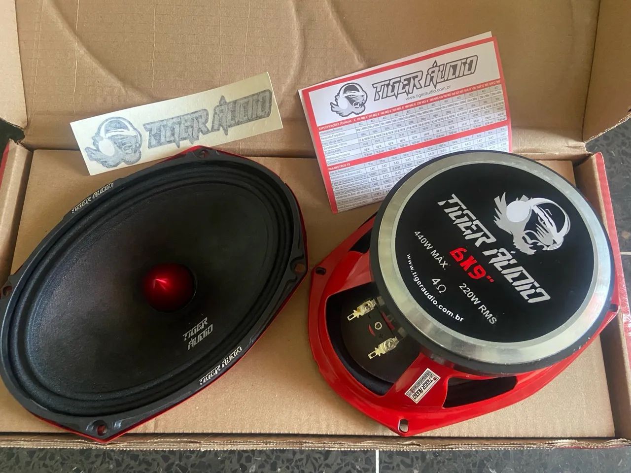 14 pares de 6x9 tiger audio (440w rms )novos na caixa com nota! - Foto 2