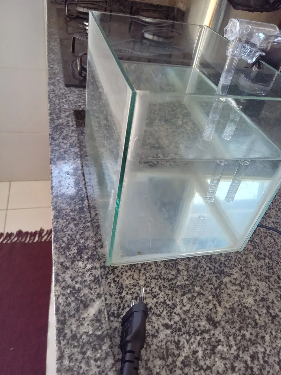 Aquário com filtro