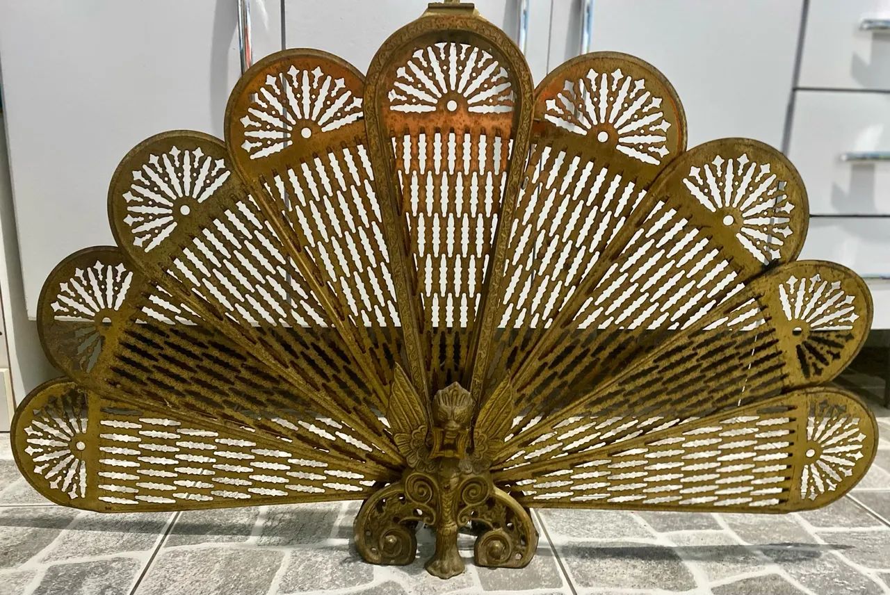 Antigo protetor de lareira em bronze - Foto 3