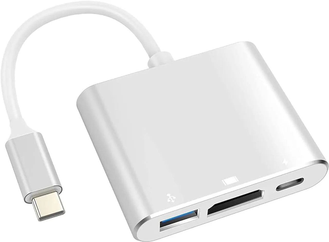 Adaptador Type-C para VGA e USB 3.0 - Novo - Foto 2