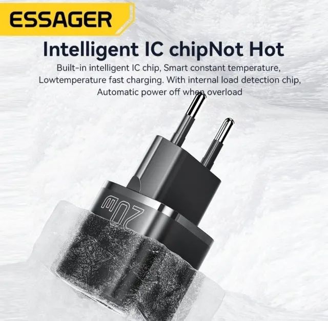 Carregador Essager 20W PD - Carregamento Rápido para iPhone e Outros Dispositivos - Foto 5