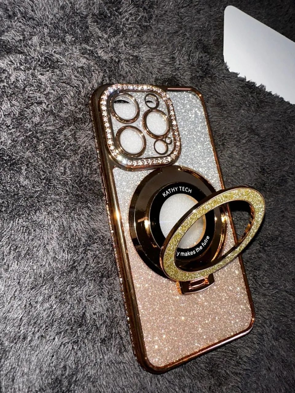 Capa Magsafe Diamond Clear Glitter Para iPhone 14 pro