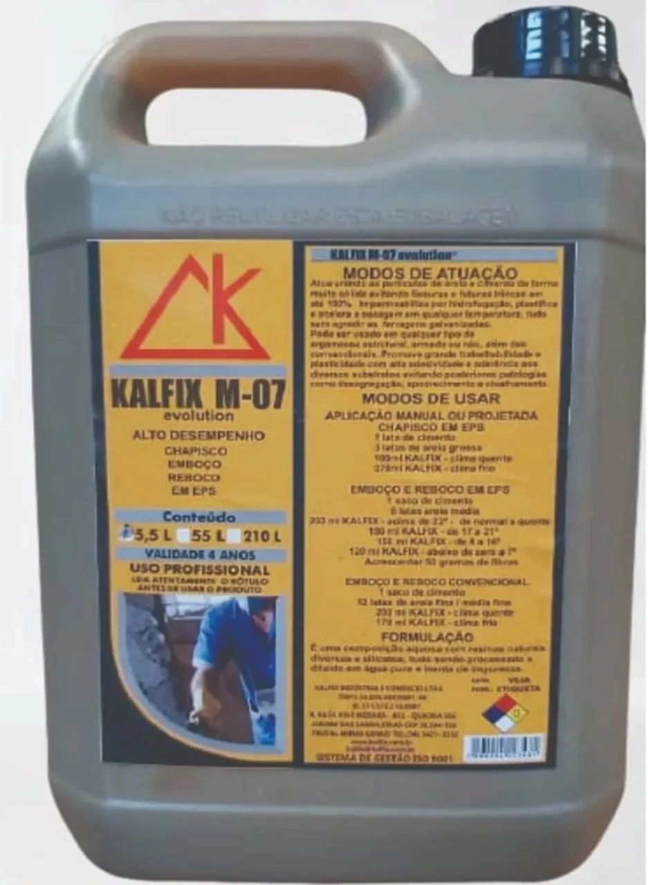 Super aditivo Kalfix M-07 Evolution - Construção EPS Paineis Monoliticos 11 litros