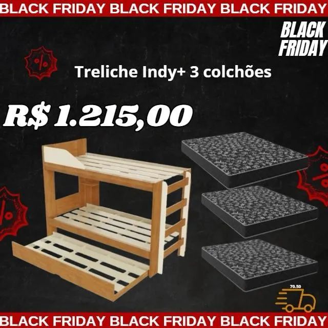 Treliche com 3 colchões 