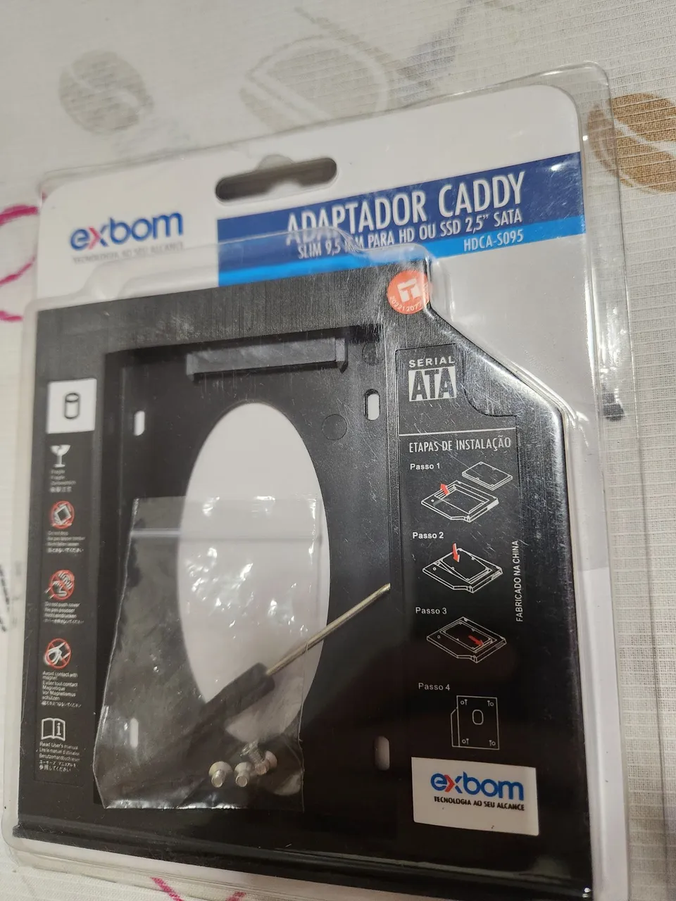 Adaptador Caddy Slim 9.5mm para HD ou SSD 2.5'' SATA
