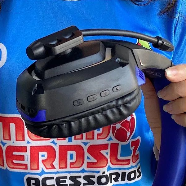 Headset Gamer Bluetooth V5.4 RGB com Som 7.1 Surround e Adaptador 2.4G Preto/Azul It-Blue  - Foto 5