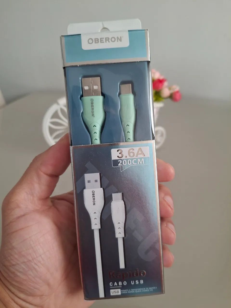 Cabo USB Oberon para Celular - Carregamento Rápido - Foto 3
