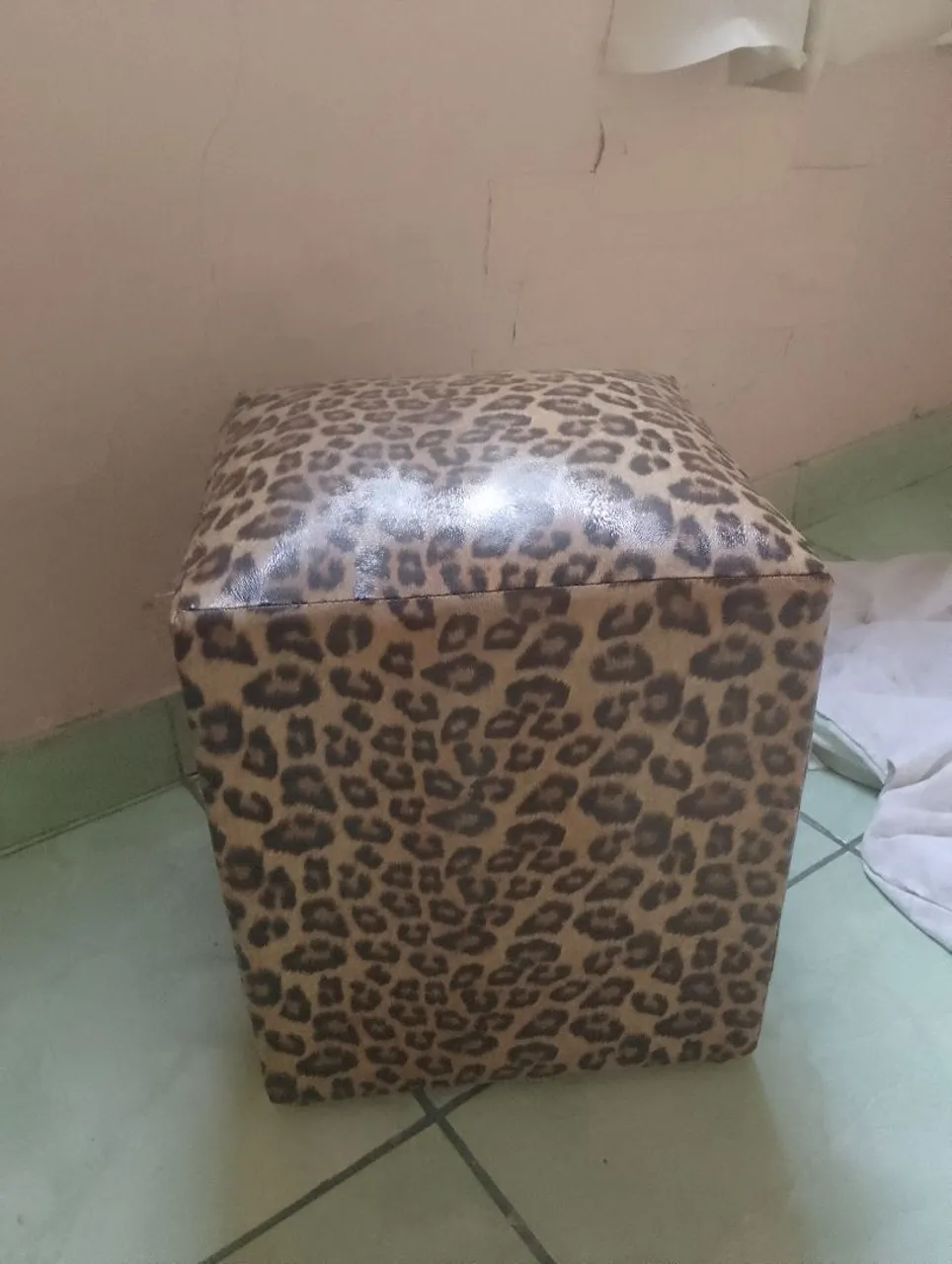 Puff Decorativo Estampado Onça