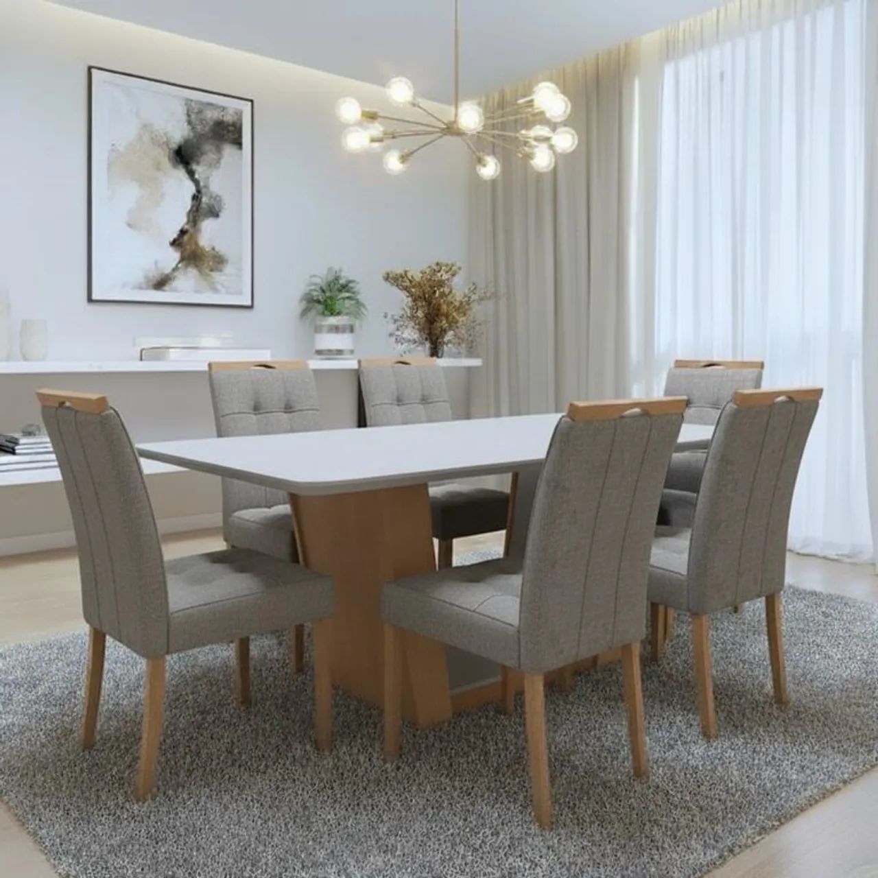 Mesa Apogeu com 6 cadeiras Sophia - Entrega Rápida  - Foto 2