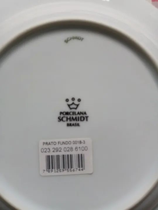 Lindo Kit com 04 Pratos Fundo de Sopa em Porcelana Schmidt. Ver Local de Retirada: - Foto 2