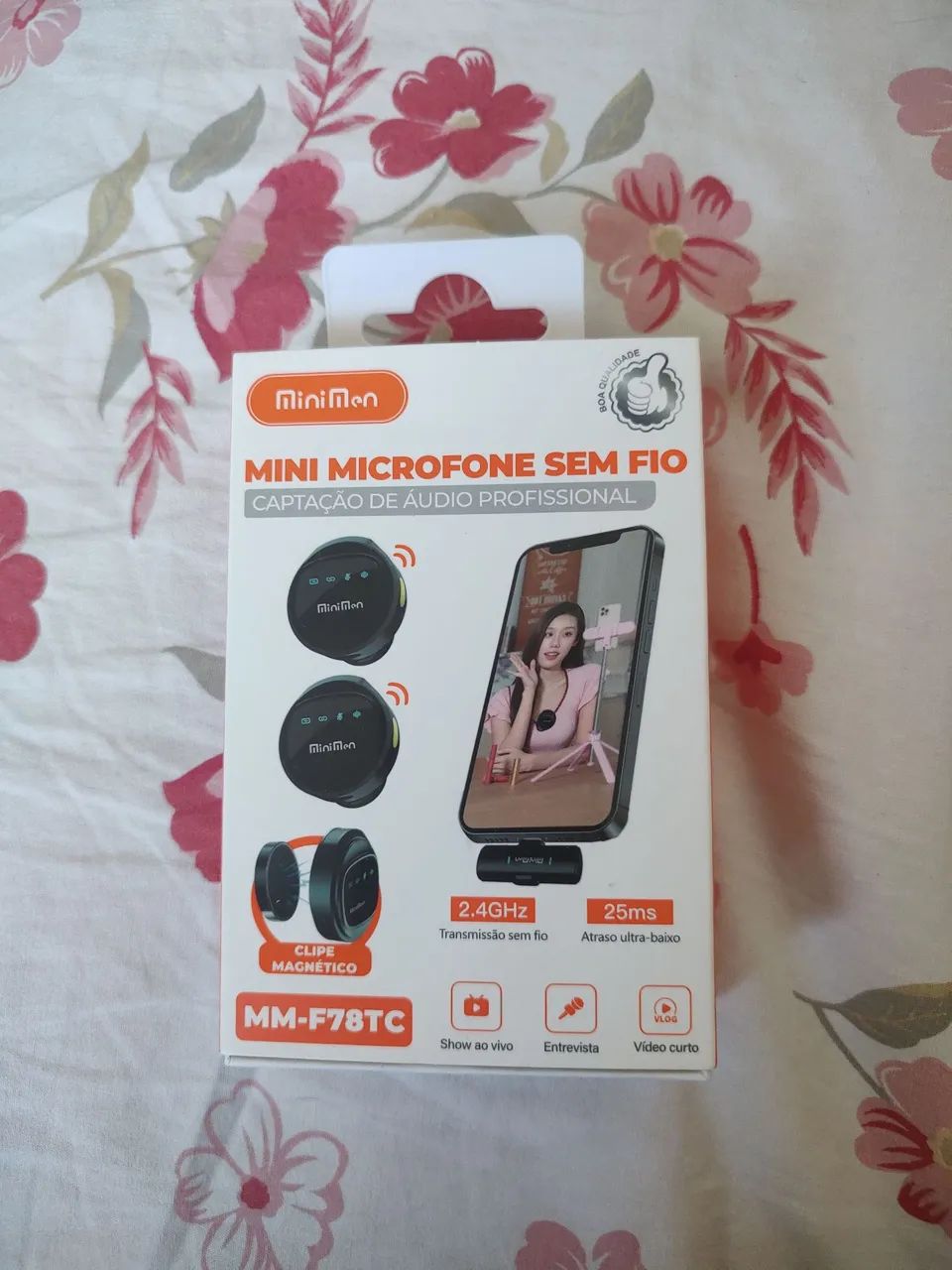 Mini microfone de lapela magnético 