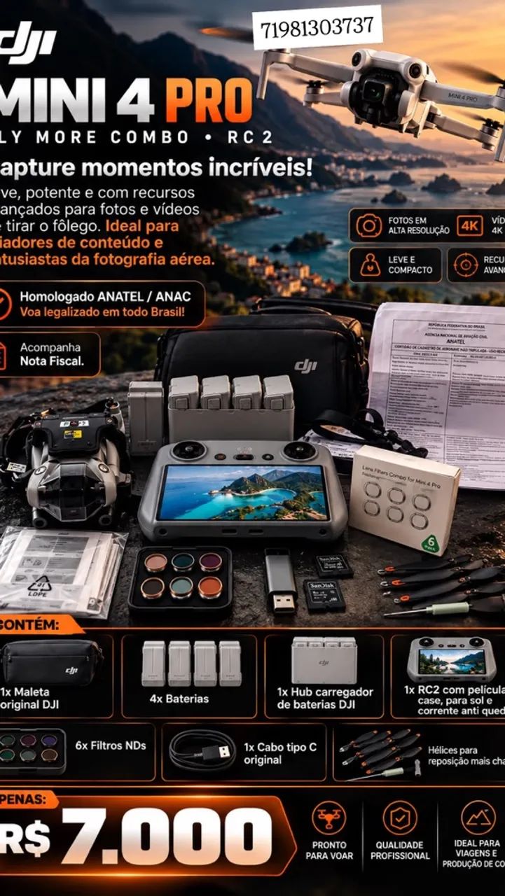 Drone em excelente estado de conservação 