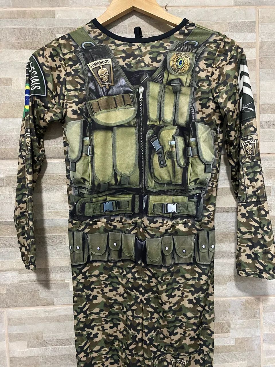 Fantasia de exército modelo macacão tamanho 12/14 - Foto 2
