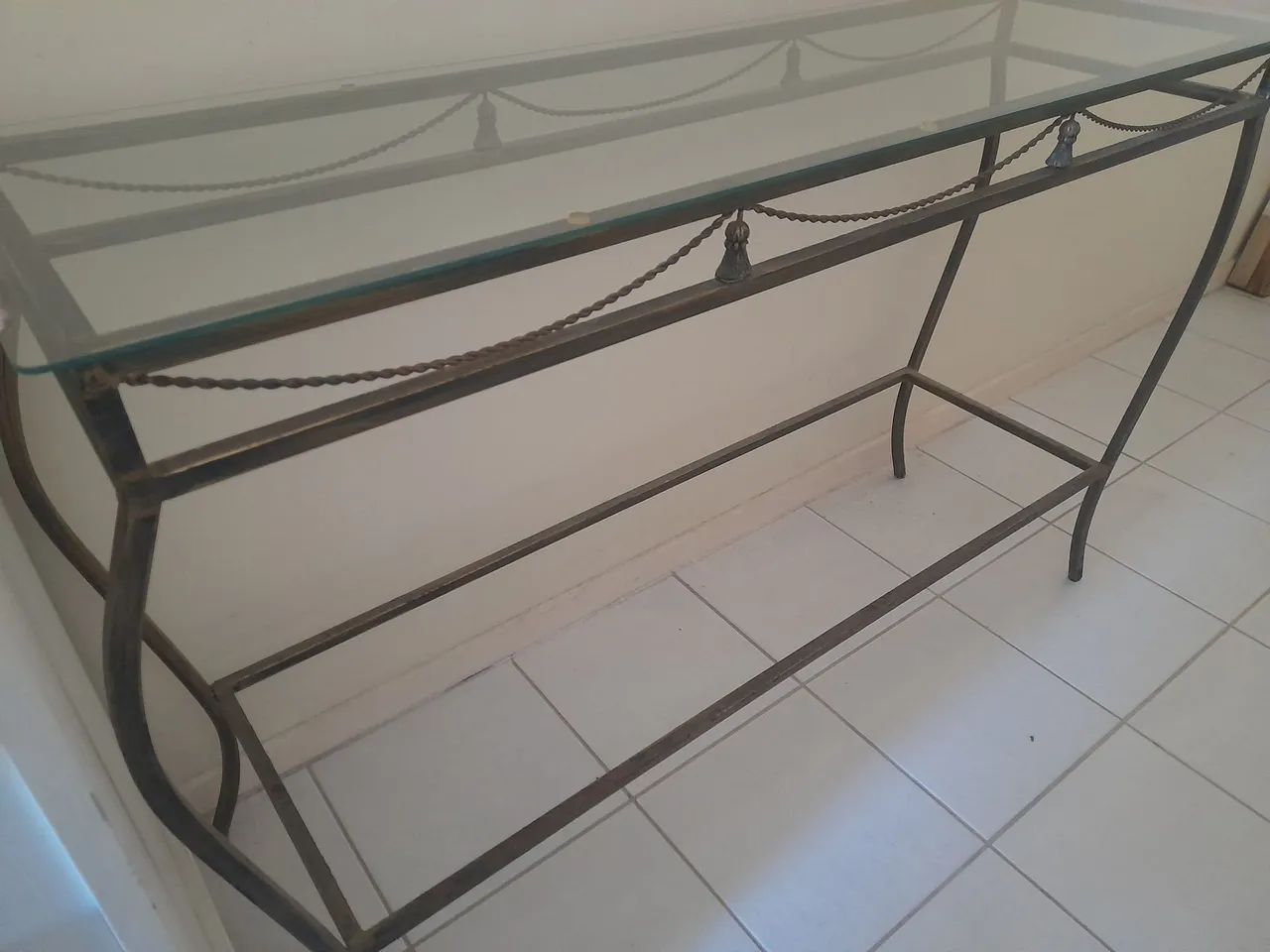 Mesa aparador ferro / vidro - Foto 3