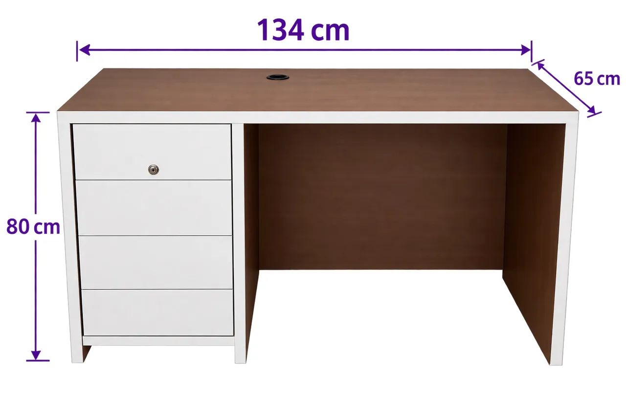 Mesa de Escritório Grande com Gaveteiro | 2 Unidades - Foto 3