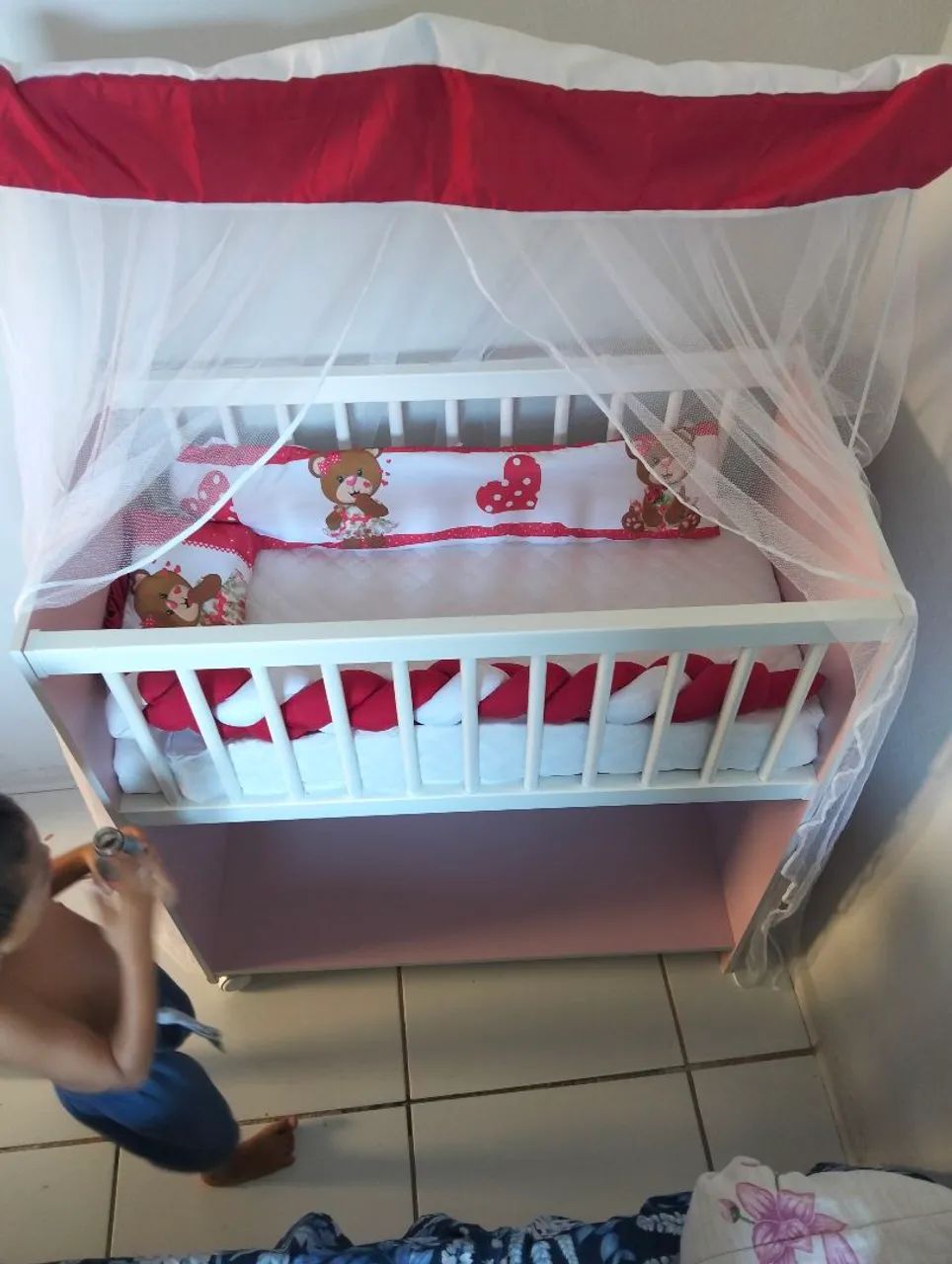 Mini berço com colchao e kit berço - Foto 4