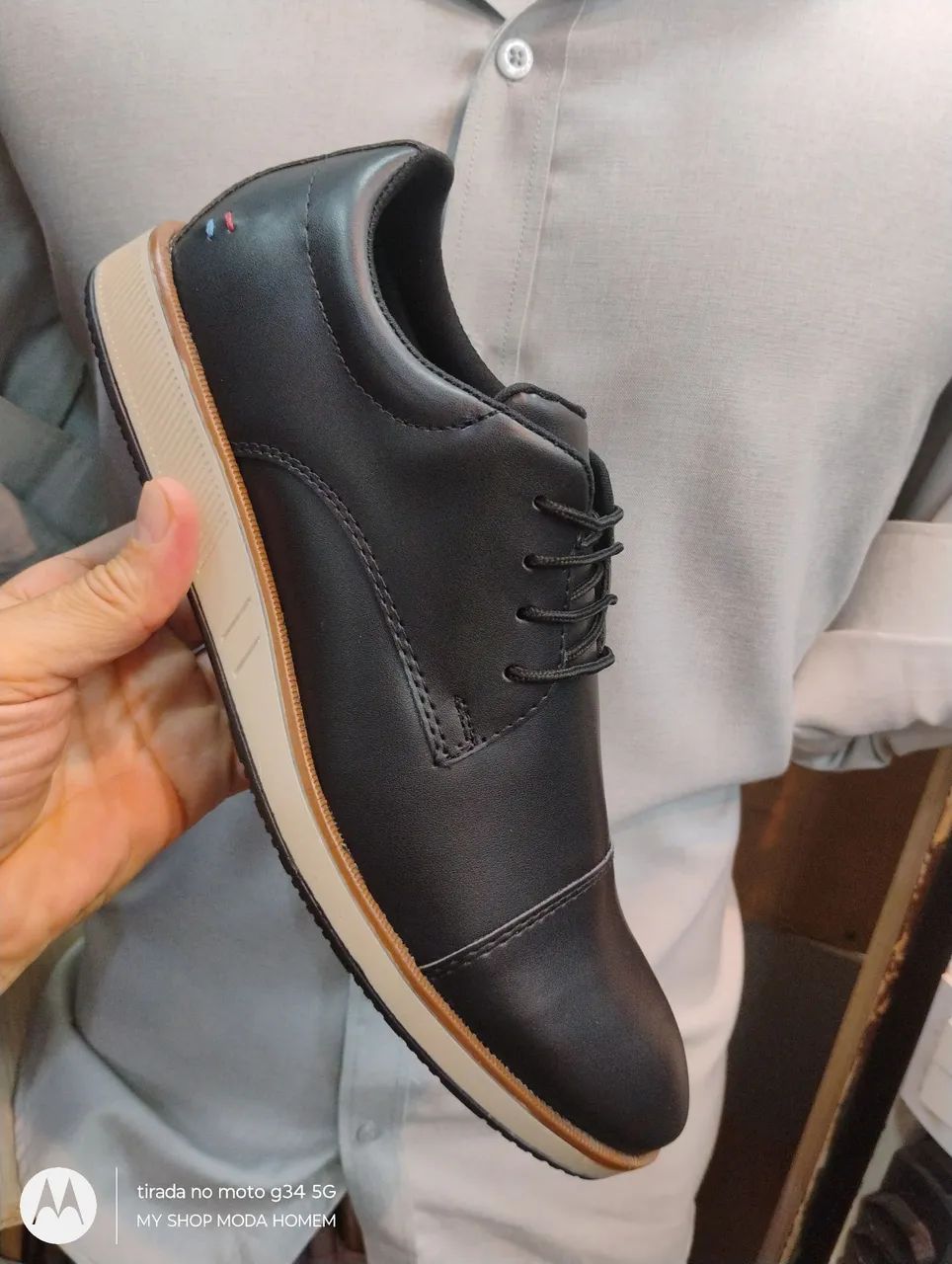 Sapato masculino cadarço solado antiderrapante promoção de 199, por 159,  contato pelo zap - Foto 3