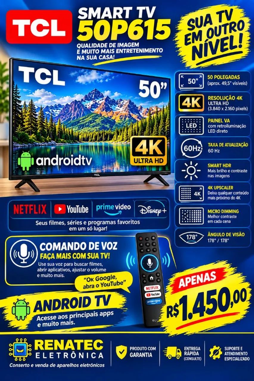 Tv tcl 50p615 smartv  - Foto 3