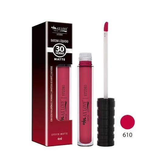 Kit 5 Batons Líquido Matte Max Love 30H Resistente à Água. (606,607,608,610,611) - Foto 6