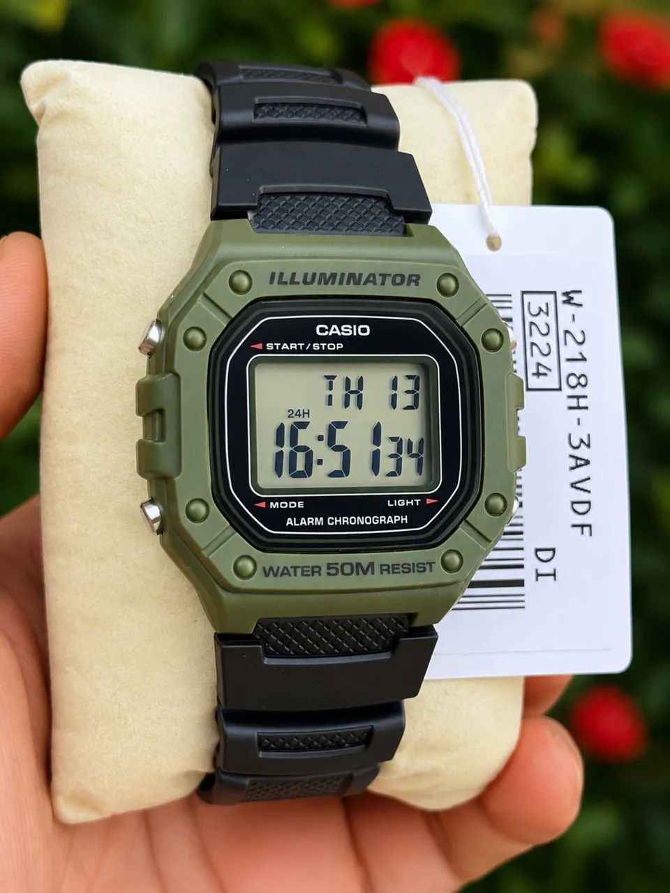 Relógio Casio W-218H Novo original verde digital - Foto 2