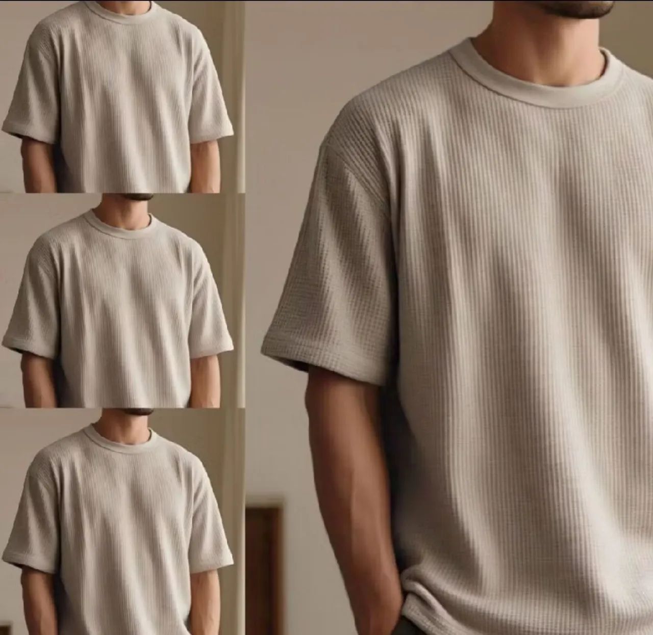Kit 4 camisa Bege 