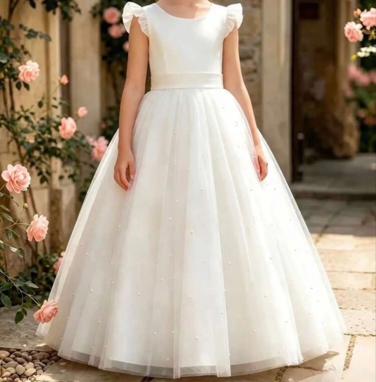 Vestidos de Daminhas TAM 4 e 12 cetim e tule  - Foto 2