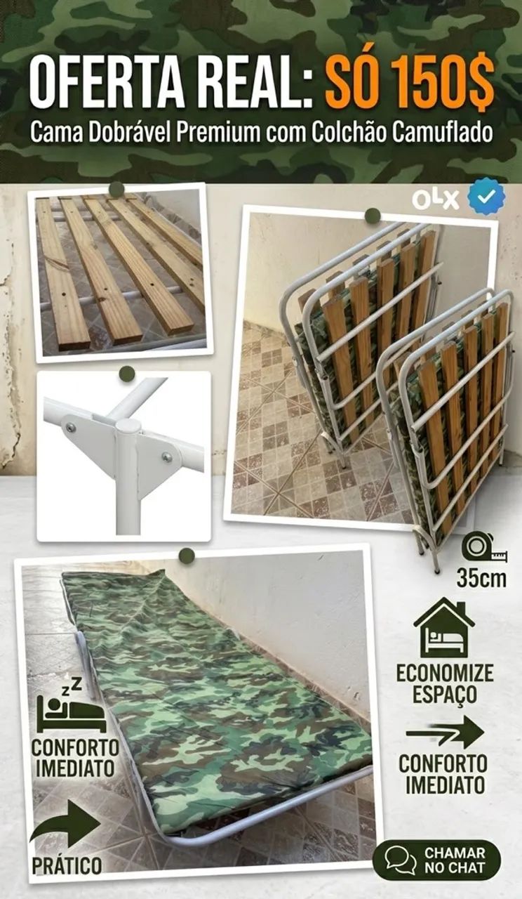 Cama de solteiro dobrável  - Foto 4