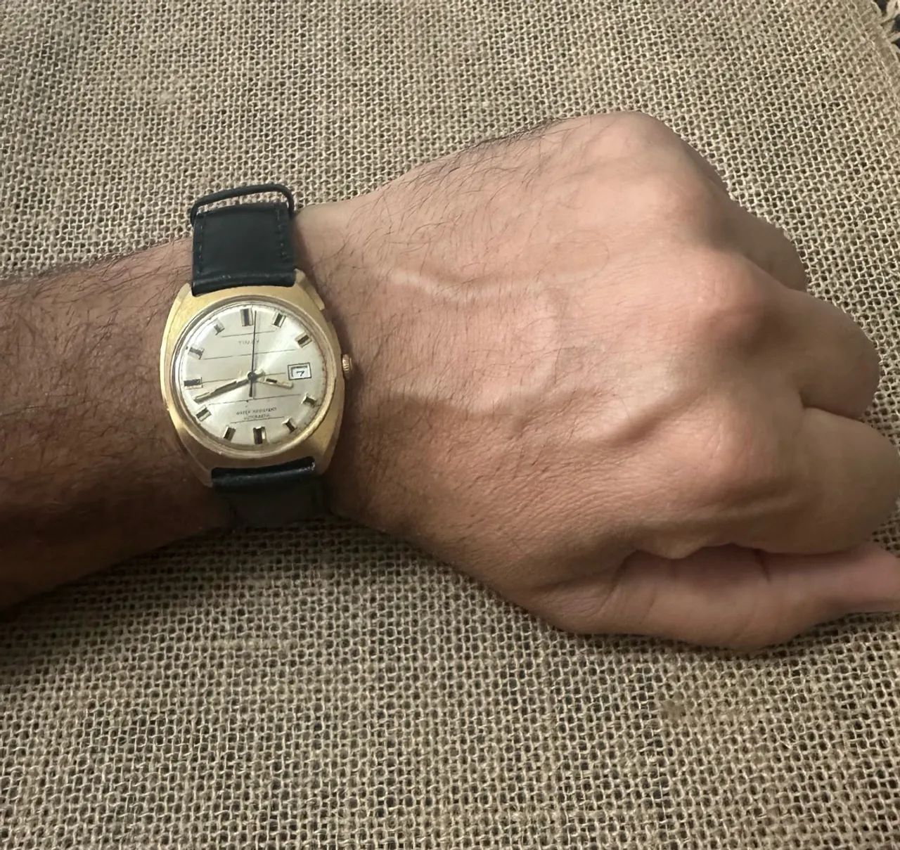 RELÓGIO VINTAGE - TIMEX AUTOMATIC - MOSTRADOR DOURADO - Foto 3
