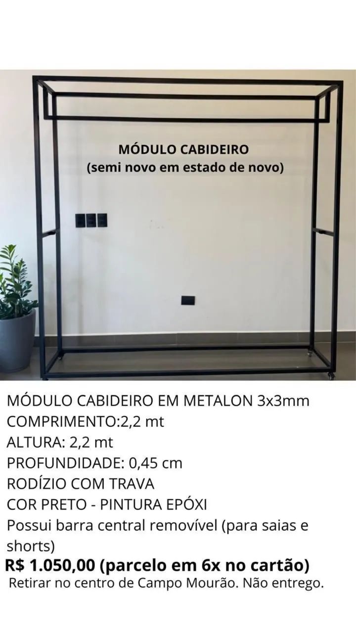 Arara de roupas para loja 