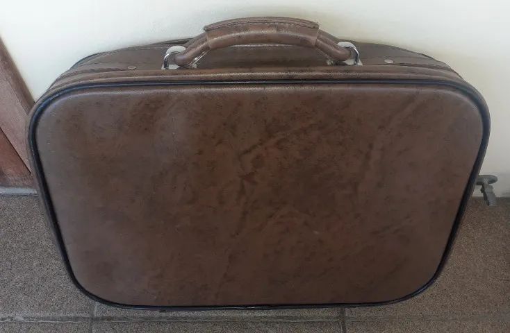 Mala de mão vintage em couro legítimo - Foto 2
