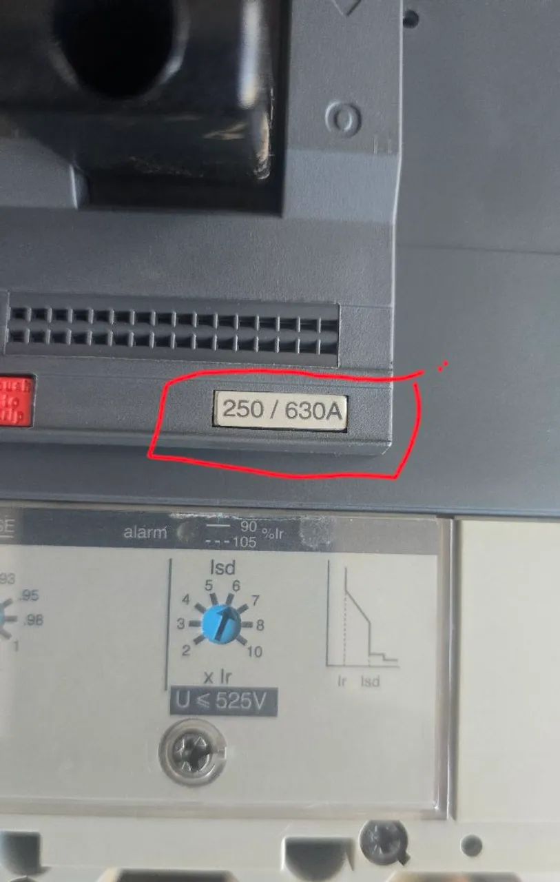 Disjuntor Merlin Gerin/SCHINEIDER.  Ajustável de 250 à 630A.Estado de Novo.Tenho 05 pçsp