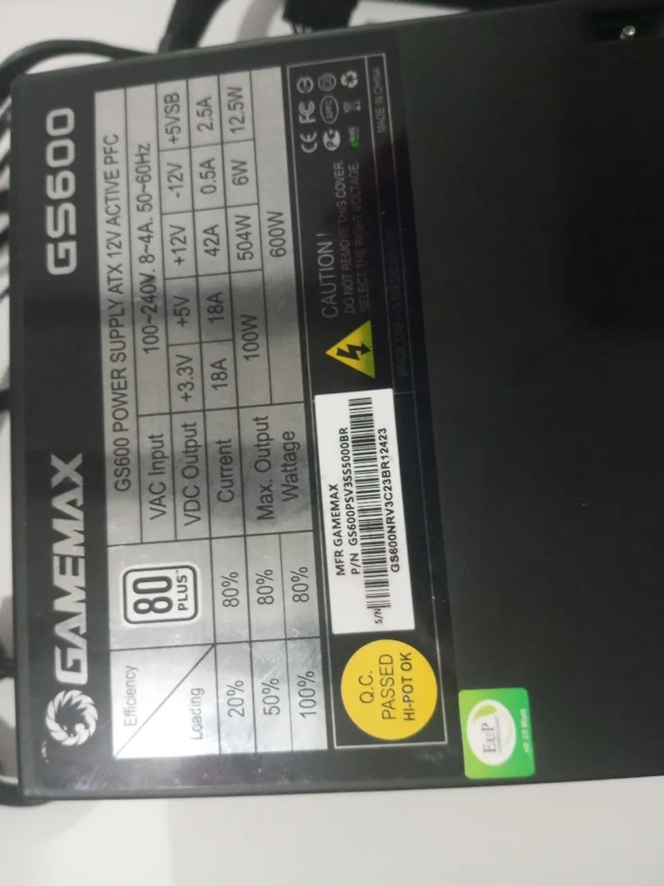 Fonte Gamer Max 600w/ recomendada para PC Gamer! - Foto 3