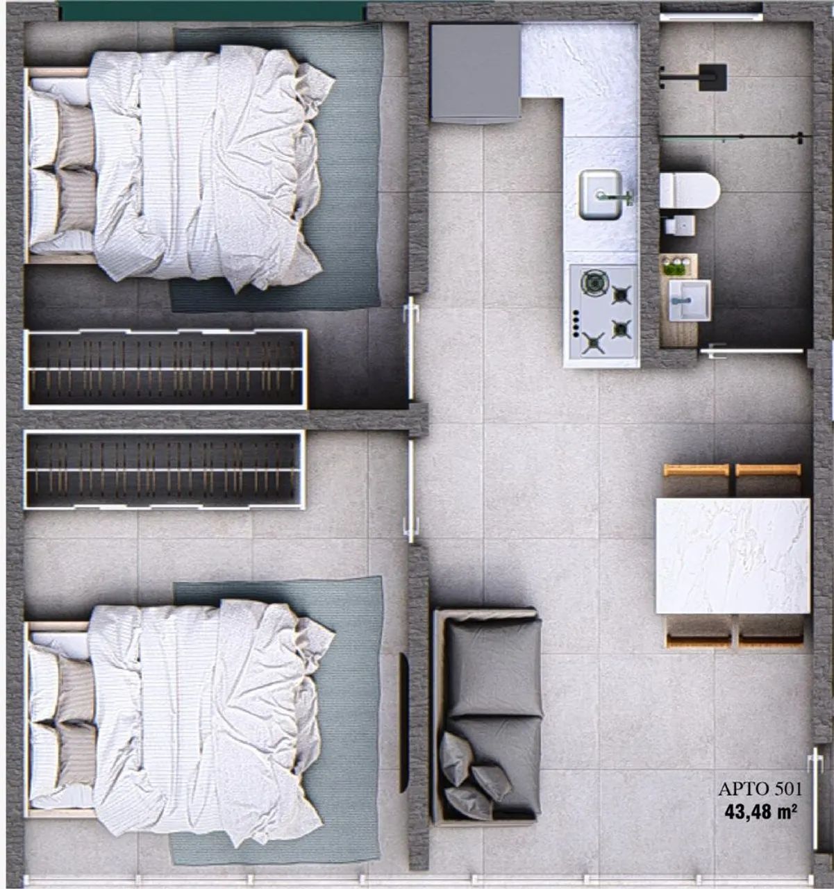 Ideal para investidores apartamento de um e 2 quartos  - Foto 2