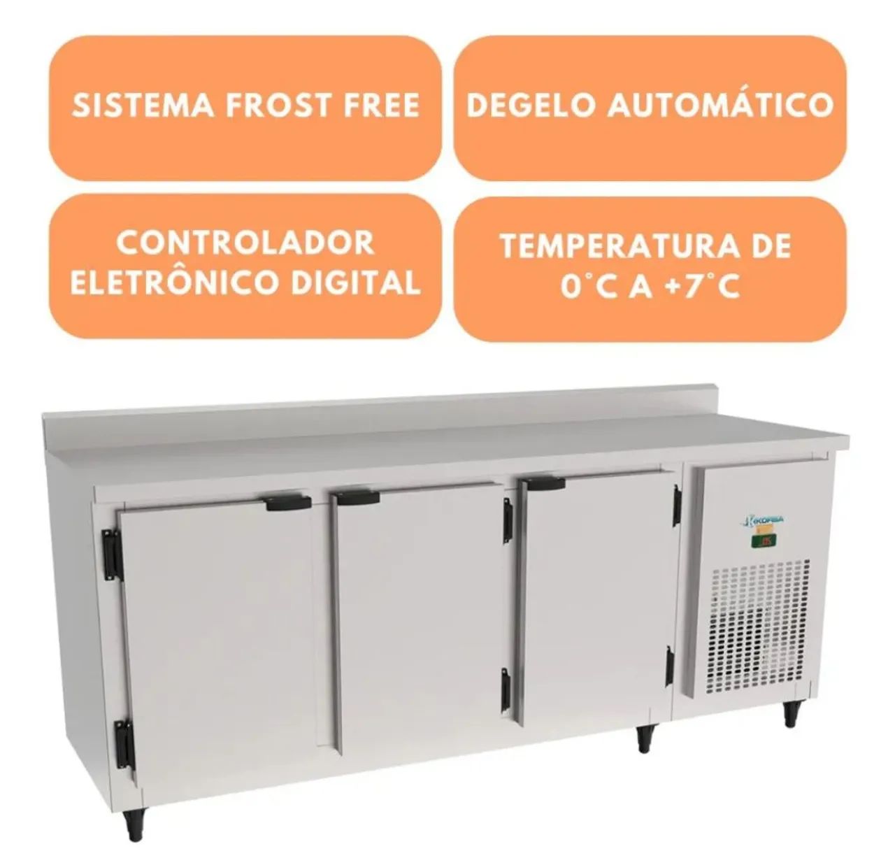 Balcão Refrigerado metade do preço urgente inox 2,00 M KBSC - 200 D KOFISA - Foto 2