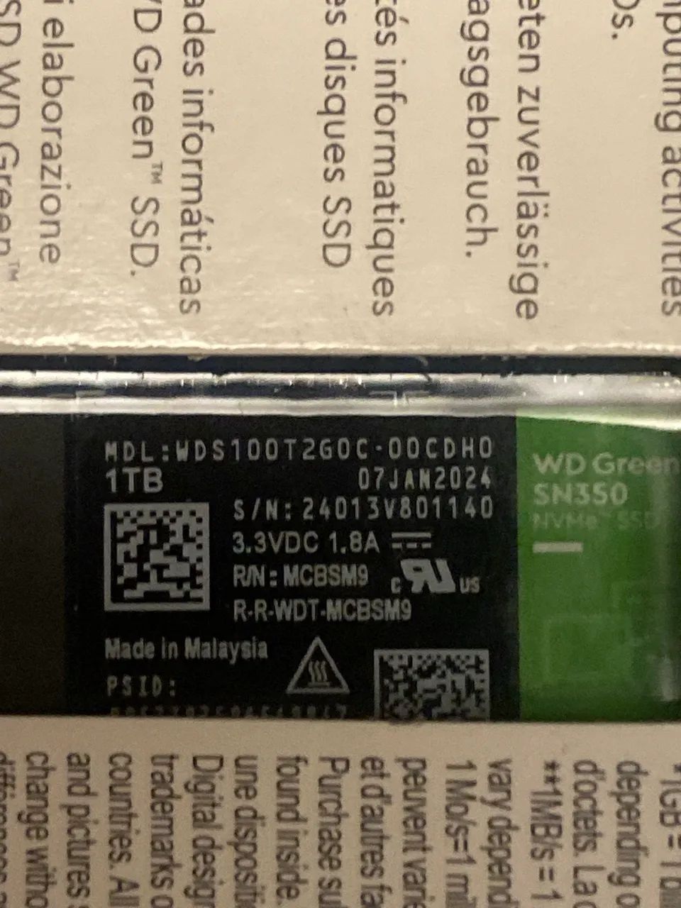 Wd Green SN350 SSD 1TB - Foto 2