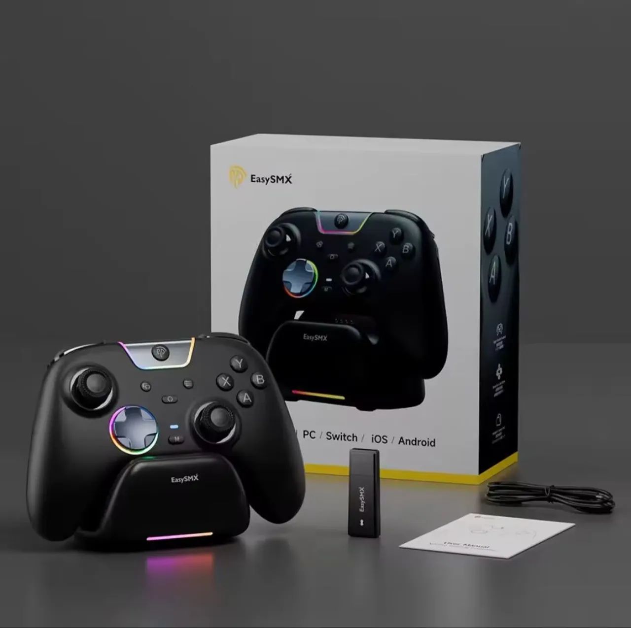 Controle EasySMX X05Pro sem fio com dock de carregamento