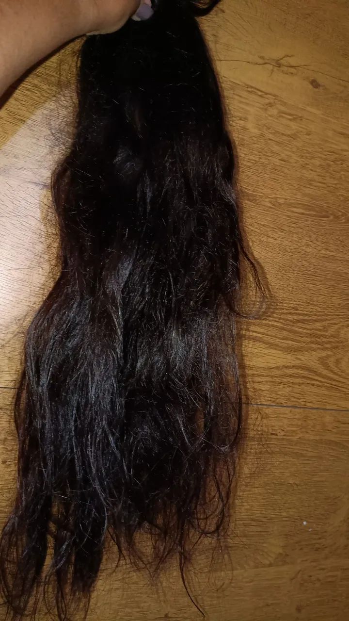 Cabelo humano castanho médio 