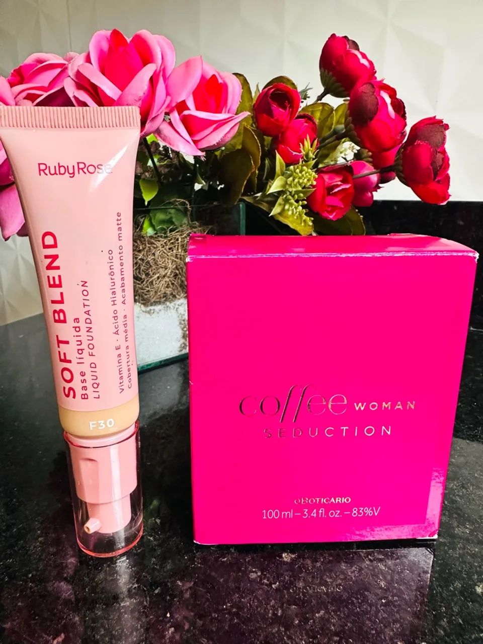 Kit perfume coffee woman seduction e base ruby rose  - Foto 2