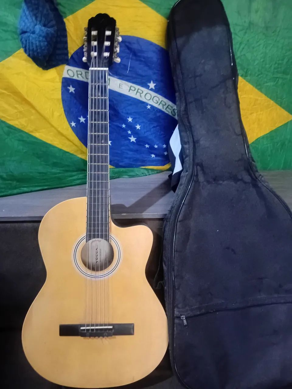Violão acústico elétrico vogga com capa - Foto 2