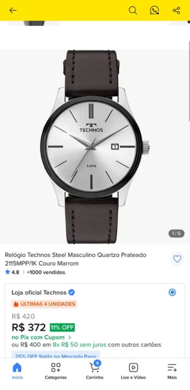 Relogio Technos Novo