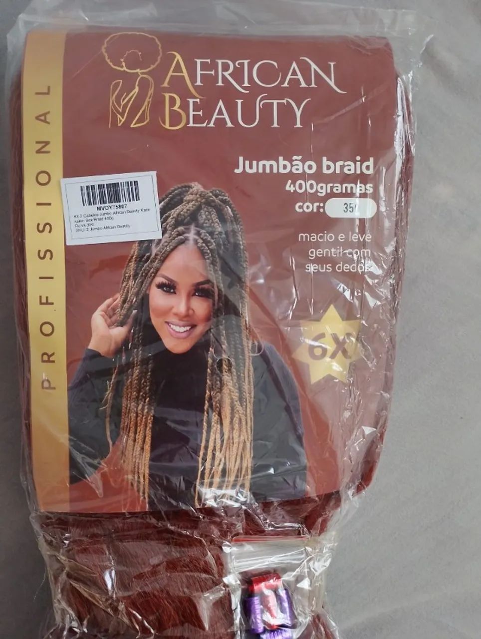 Kit 2 Cabelo Jumbao African Beauty Box Braid 400g P/ Tranças - Foto 2