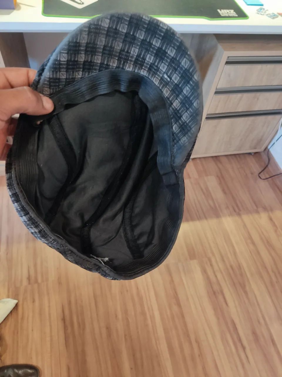 Boina Italiana xadrez cinza e preto. - Foto 5