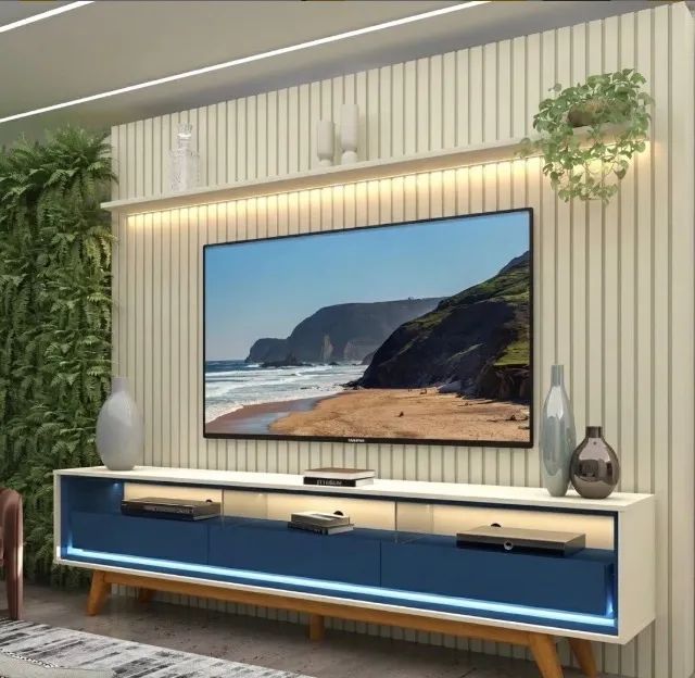 Conjunto Sala Línea 230 Off White e Azul